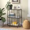 Homeroots 36" Black And Clear Metal and Glass Two Tier Etagere Bookcase 527582 - alternate 6