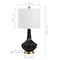 Jonathan Y Parker 21.5" Contemporary Traditional Ceramic/Metal Gourd LED Table Lamp, Brass/Black JYL1030B - alternate 5
