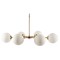 Homeroots Gold Sputnik Six Light Frosted Metal Dimmable Chandelier With White Shades 611341 - alternate 4
