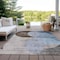 Homeroots 3' X 5' Denim Blue Brown And Beige Geometric Washable Indoor Outdoor Area Rug 604905 - alternate 6