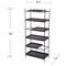 Homeroots 72" Black Sliding Shelf Five Tier Etagere Bookcase 490164 - alternate 3