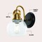 Jonathan Y Shirley 6" 1-Light Farmhouse Industrial Metal LED Vanity Light w/Seeded Glass Globe Shade, Brass Gold JYL7400B - alternate 6