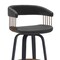 Homeroots 31" Black Faux Leather Swivel Bar Height Bar Chair 534472 - alternate 7