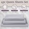Lavish Home Queen Size Bed Sheets 4-Piece Brushed Microfiber Sheet Set 2 Pillowcases, Flat, and Fitted Sheets 66-MF75S-Q-SIL - alternate 5