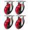 Hyw Products Heavy Duty Caster Set 8in Polyurethane on Plastic Wheels, 4 Rigid, 4PK 40-80R-A1-PU-4 - alternate 1