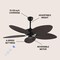 Jonathan Y Raffles 52" Bohemian Industrial Metal/Plastic Mobile-App/Remote-Controlled 6-Speed Palm Blade Ceilin JYL9719B - alternate 8