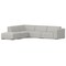 Homeroots 116" Gray Fabric Sofa With Ottoman With Brown Legs 641066 - alternate 5