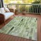 Homeroots 8' X 10' Green And Gray Striped Washable Indoor Outdoor Area Rug 615521 - alternate 5