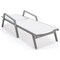 Leisuremod Marlin Grey Aluminum Patio Chaise Lounge Chair With Arms Set of 2 with Square Fire Pit Table, White MLAGRCF21-77W2 - alternate 8