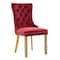 Homeroots Set of Two Red and Gold Tufted Velvet And Solid Wood Dining Side Chairs, 2PK 694870 - alternate 1