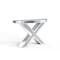 Homeroots 47" Silver Mirrored Glass And Faux Crystals Half Circle Cross Leg Console Table 568863 - alternate 4
