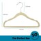 Elama Home 50 Piece Kids Non-Slip Velvet Cloths Hangers with Notched Shoulders in Cream 750124337M - alternate 5