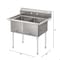 Koolmore 42 in. 18-Gauge 2-Compartment Commercial Sink with Backsplash, Bowl dimensions 18''x24''x14'' KM-SB182414-N3 - alternate 6