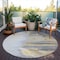 Homeroots 8' Gray Charcoal And Tan Round Abstract Washable Indoor Outdoor Area Rug 601214 - alternate 7