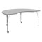 Flash Furniture Commercial Adjustable Height Kidney Activity Table with Locking Casters-Gray XU-A4872-KIDNY-GRY-T-A-CAS-GG - alternate 1