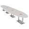 Skutchi Designs Oval Conference Table With Power Unit, 48 in W, 264 in L, Ivory HAR-OVL-48X264-DOU-K458-ESIL - alternate 1