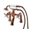 Kingston Brass 7" Center Deck-Mount Clawfoot Tub Faucet with Hand Shower, Antique Copper KS288AC - alternate 1