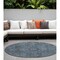 Homeroots 8' Black Round Oriental Washable Indoor Outdoor Area Rug 563831 - alternate 1