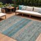 Homeroots 10' X 14' Teal Blue Salmon And Beige Medallion Washable Indoor Outdoor Area Rug 615919 - alternate 1