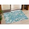 Homeroots 3' X 5' Teal Blue Ivory And Green Abstract Washable Indoor Outdoor Area Rug 600318 - alternate 1