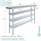 Amgood 14in D x 60in L Stainless Steel Table, Three Undershelves AMG WT-1460-3SH-Z - alternate 7
