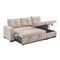 Homeroots 92" Beige Polyester Blend Convertible Futon Sleeper Sofa With Black Legs 544956 - alternate 1