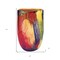 Homeroots 11" Red Purple And Yellow Abstract Oval Murano Glass Table Vase 375772 - alternate 4