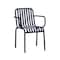 Homeroots Set of Two Dark Blue Steel Open Back Dining Arm Chairs 653939 - alternate 7