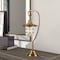 Homeroots 22" Antiqued Brass Metal Arched Table Lamp With Brass Cage Shade 524332 - alternate 6