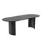 Homeroots 79" Black Solid Wood Double Pedestal Base Oval Dining Table 721105 - alternate 1