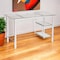 Homeroots 47" Clear and Silver Glass and Metal Writing Desk 402038 - alternate 5