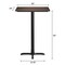 Flash Furniture 30" x 24" Tabletop, Seamless Surface Technology, Dark Brown with 22x22 Black Bar Height X-Base ST-REC2430-WBR-T2222B-GG - alternate 6