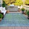 Homeroots 3' X 5' Teal Blue And Ivory Abstract Washable Indoor Outdoor Area Rug 631101 - alternate 4
