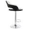 Elama 2 Piece Adjustable Faux Leather Bar Stool in White with Black Trim and Chrome Base ELM-705-WHT-BLK - alternate 7