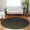 Homeroots 8' Olive Green And Charcoal Round Abstract Washable Indoor Outdoor Area Rug 588962 - alternate 3