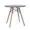 Homeroots 32" Black and Natural Wood Round Top Dining Table 568198 - alternate 1