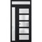 Vdomdoors Front Exterior Prehung FiberGlass Door Frosted Glass / Manux 8002 Matte Black / Sidelight and Trans MANUX8002EXD-BLK-W30+16 x H80+14-RH - alternate 3