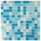 Apollo Tile Mingles 12inx12in Glossy Sky Blue and White Glass Mosaic Wall and Floor Tile 20 sqft/case, 20PK MIX2088BL583A - alternate 1