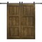 Sartodoors Modern Double Barn Door 72 x 84 inches, Ego 5010 Marble Oak, 13FT Rail Track Set, Solid Panel Int EGO5010DB-DMR-7284 - alternate 1