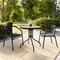 Flash Furniture Round Glass Table w/2 Blk Rattan Chrs, Rnd, 28", Aluminum, Glass, Metal, Plastic, Rattan, Clear TLH-087RD-037BK2-GG - alternate 13