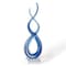 Homeroots 11" Clear and Blue Murano Glass Modern Abstract Tabletop Sculpture 376069 - alternate 4