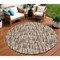 Homeroots 8' Brown Tan And Beige Round Abstract Washable Indoor Outdoor Area Rug 602481 - alternate 1