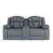 Homeroots 75" Light Gray Faux Leather Power Reclining Loveseat With Storage 561563 - alternate 1