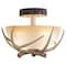 Vaxcel Lodge 16-in W Cream Rustic Antler Bowl Semi Flush Mount Ceiling Light Cream Glass CF33016NS - alternate 1