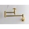 Kingston Brass Wall Mount Pot Filler Faucet with Knurled Handle, Brushed Brass KS8107RKZ - alternate 4