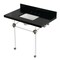 Kingston Brass 36" Black Granite Console Sink with Acrylic Legs, 8-Inch, 3-Hole, Black Granite/Brushed Nickel KVPK3630KASQ8 - alternate 1