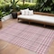 Homeroots 9' X 12' Blush Gray And Ivory Plaid Washable Indoor Outdoor Area Rug 601462 - alternate 1