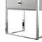 Homeroots 71" Light Gray Stainless Steel and Wood Three Tier Etagere Bookcase with A Drawer 544735 - alternate 6