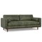 Homeroots 89" Moss Green Leather Sofa With Brown Legs 640994 - alternate 5