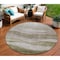 Homeroots 8' Taupe And Beige Round Abstract Washable Indoor Outdoor Area Rug 605003 - alternate 1